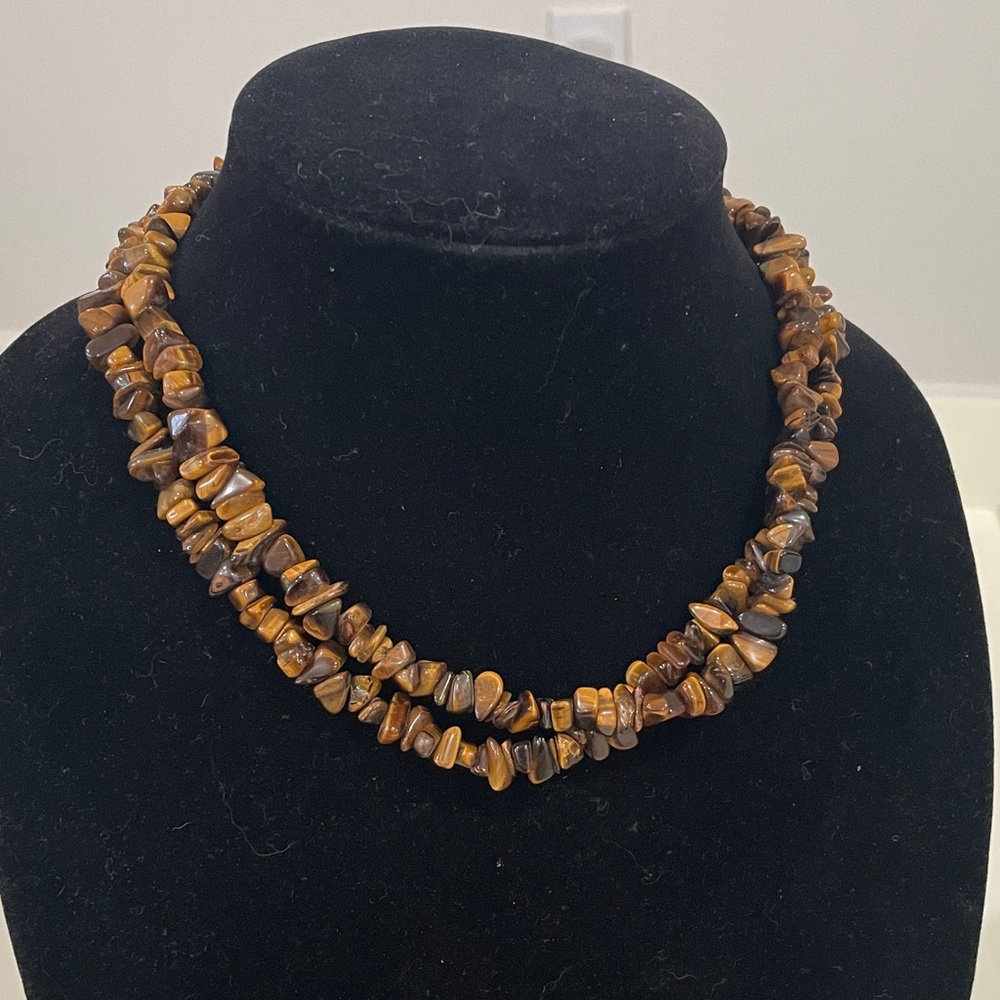Tigers Eye gemstone Chip necklace Tiger’s